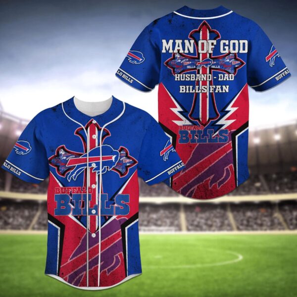 Personalized Buffalo Bills Man of God Baseball Jersey 1