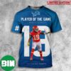 Player Of The Game Number 19 Kadarius Toney Detroit Lions vs Kansas City Chiefs NFL Kickoff 2025 3D TShirt 1