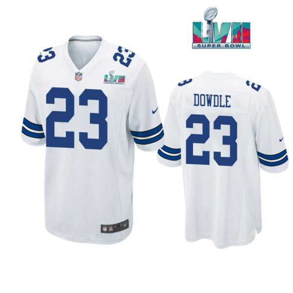 Rico Dowdle 23 Dallas Cowboys Super Bowl LVII Super Bowl LVII White Men Game Jersey 1