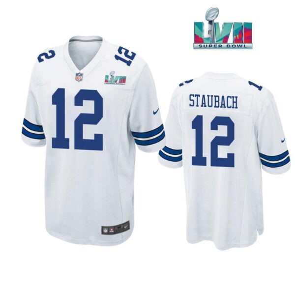 Roger Staubach 12 Dallas Cowboys Super Bowl LVII Super Bowl LVII White Men Game Jersey 1