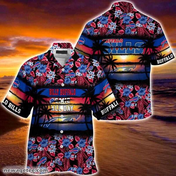 Buffalo Bills Nfl Summer Beach Hawaiian Hibiscus Pattern For Sports Fan 1