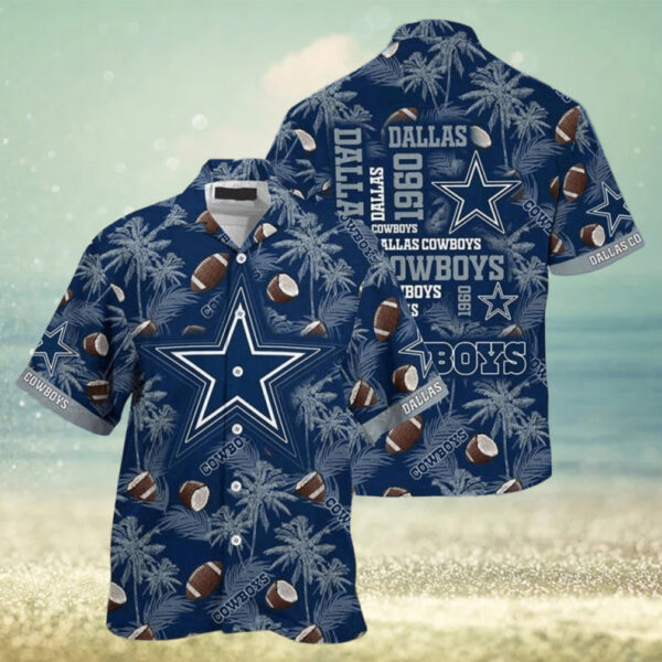 Dallas Cowboys Hawaiian Coconut Tree Pattern All Over Print 1