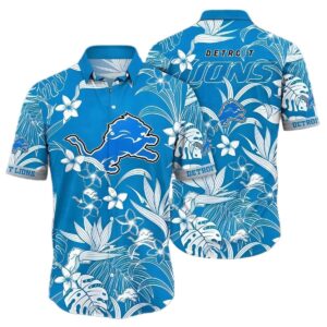 Detroit Lions Hawaiian Oceanic Blue Floral