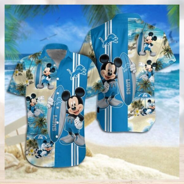 Detroit Lions Mickey Mouse Hawaiian 1