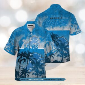 Detroit Lions Palm Hawaiian Shirt