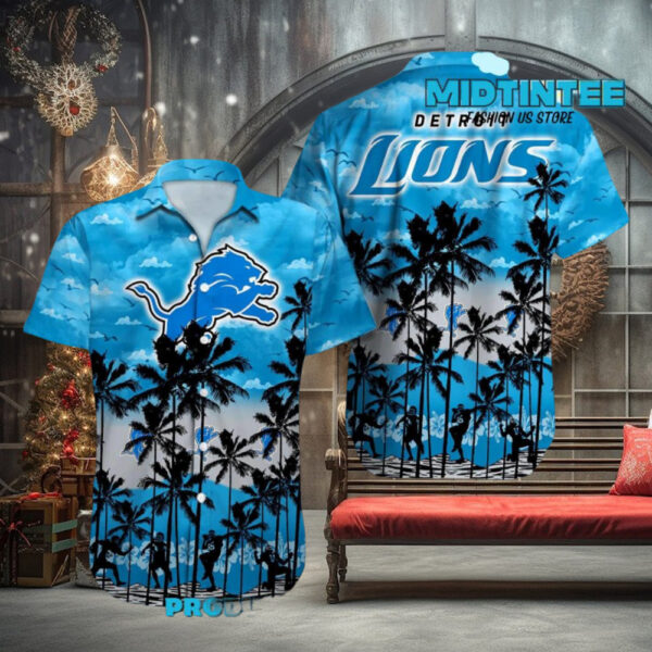 Detroit Lions Palm Tree Hawaiian 1