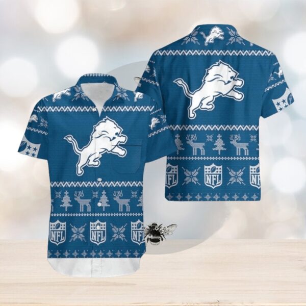 Detroit Lions Ugly Sweatshirt Christmas 3D Beach Set Hawaiian 1