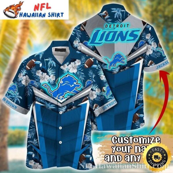 Gridiron Tropics Detroit Lions Customizable Hawaiian 1