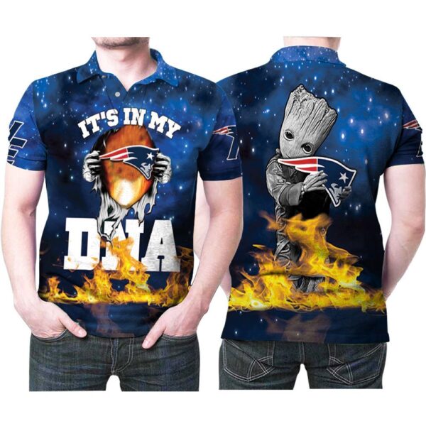 Groot It Is In My New England Patriots Dna Fire Galaxy 3D Polo 1