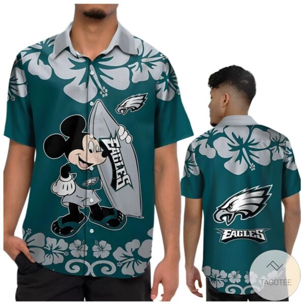 Mickey Mouse Philadelphia Eagles Hawaiian 1