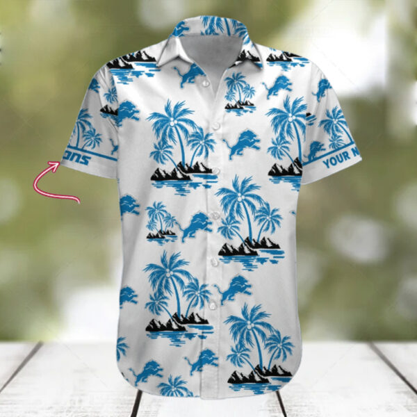 NFL Detroit Lions Palm Tree Tropical Summer Hawaiian 1