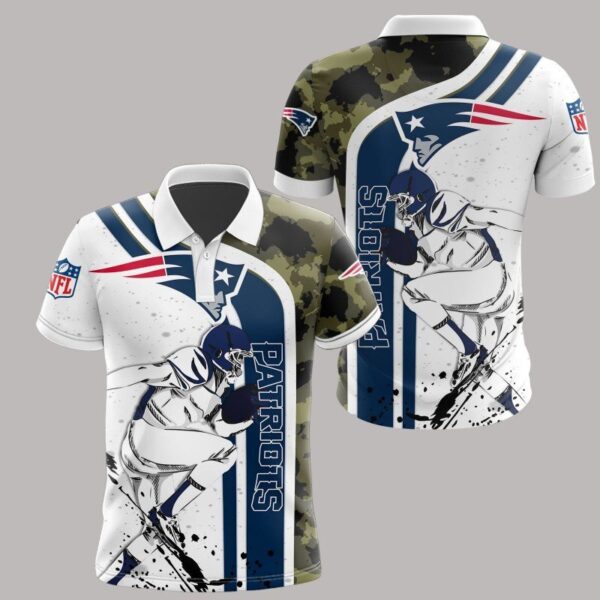 NFL New England Patriots White Camo Polo 1