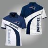 NFL New England Patriots White Dark Blue Polo 1