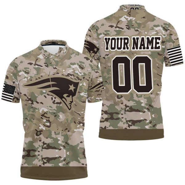 New England Patriots Camouflage Veteran 3D Polo 1