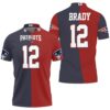 New England Patriots Tom Bradynavy Red Two Tone Jersey Inspired 3D Polo 1