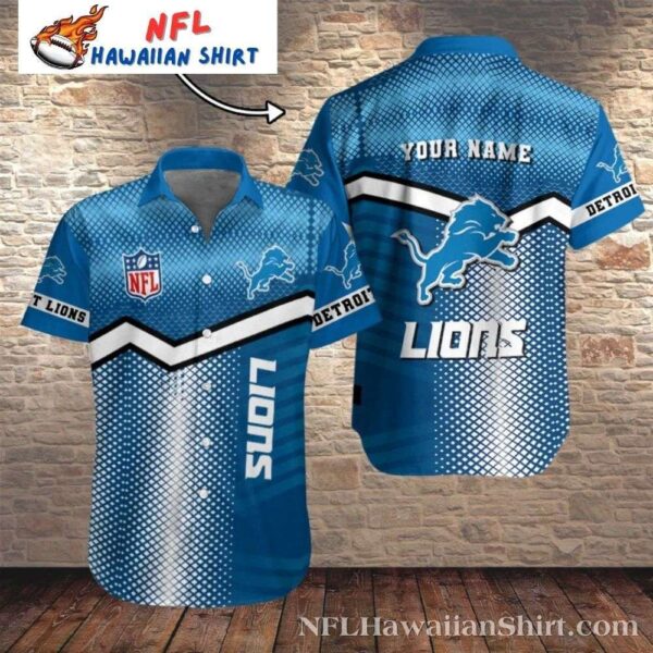 Personalized Detroit Lions Gridiron Mesh Hawaiian 1