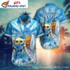 Playful Tiki Totem Baby Yoda Detroit Lions Hawaiian 1