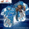 Roaring Detroit Lions Blue Wave Hawaiian 1