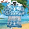 Serenity Blue Palm Tree Silhouette Detroit Lions Hawaiian For Men 1