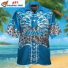 Skeleton Tropical Hibiscus Swirl Detroit Lions Hawaiian Mens 1