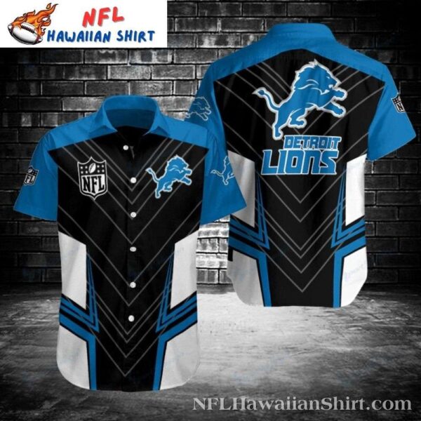 Sleek Midnight Detroit Lions Hawaiian Button Up Shirt 1