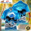 Sunny Shores And Detroit Lions Helm Graphic Hawaiian Shirt 1