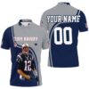 Tom Brady 12 New England Patriots Highlight Career Signatures 3D Polo 1