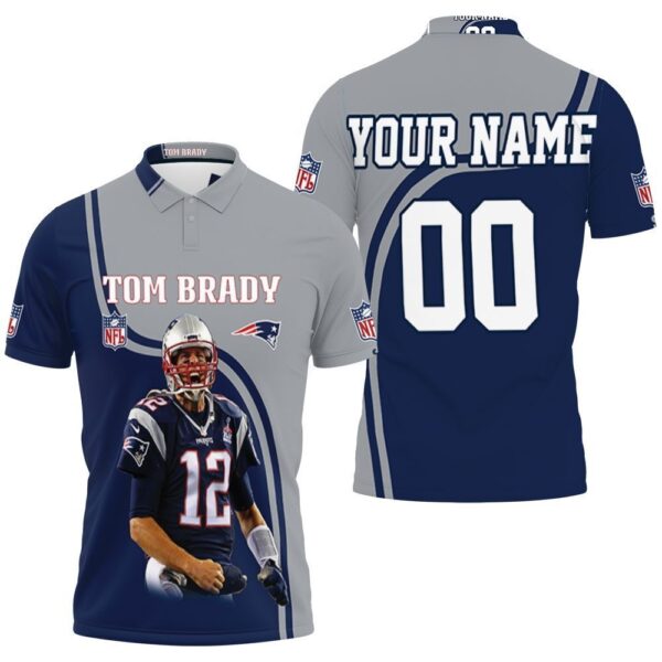 Tom Brady 12 New England Patriots Highlight Career Signatures Polo 3D 1