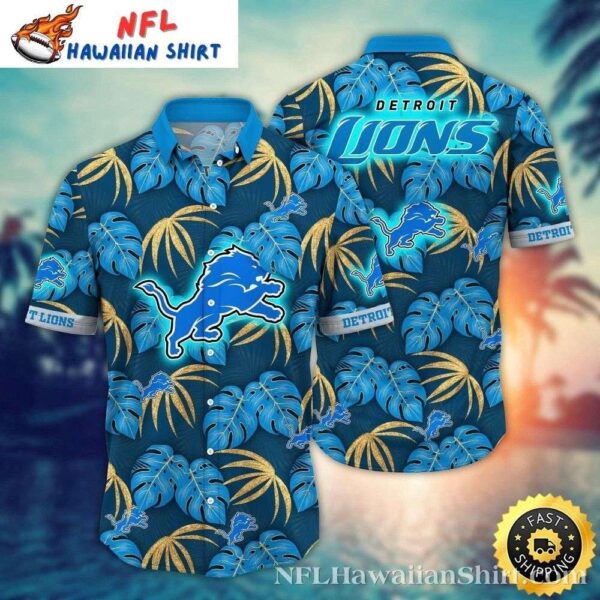 Tropical Night Palm Detroit Lions Hawaiian Shirt 1