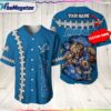 custom detroit lions mascot all over printed baseball jersey style shirt