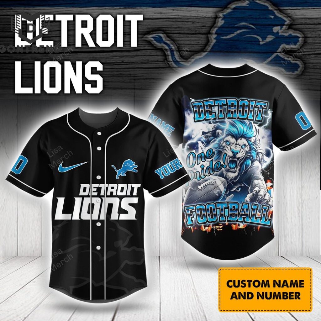 Personalized Detroit Lions Football One Pride Baseball Jersey - Cool DP