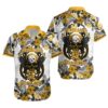 Metallica Skull And Flower Pittsburgh Steelers Hawaiian Shirt 1