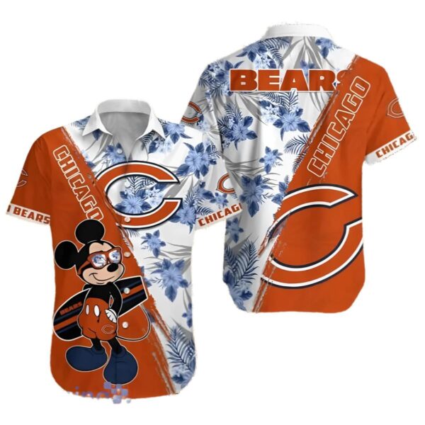 Mickey Chicago Bears Hawaiian Shirt Orange 1