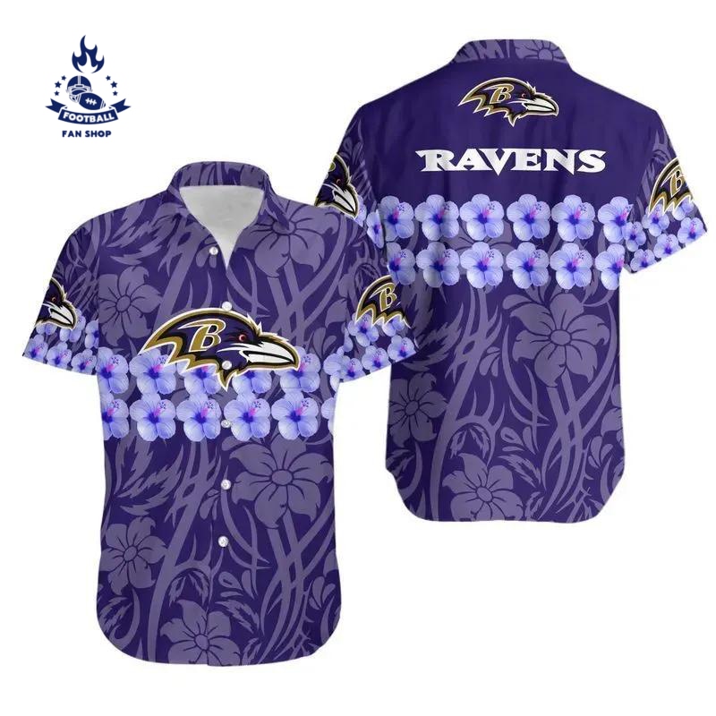 Baltimore Ravens Flower And Hawaii Shirt Summer Collection, NFL Hawaiian Shirt