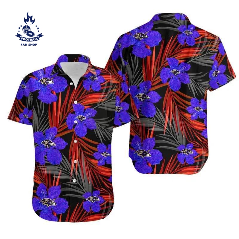 Baltimore Ravens Flower Hawaii Shirt Summer Collection, NFL Hawaiian Shirt