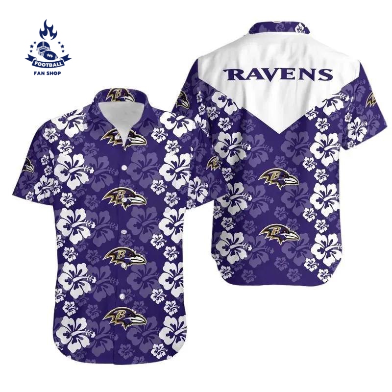 Baltimore Ravens Flowers Hawaii Shirt Summer Collection, NFL Hawaiian Shirt