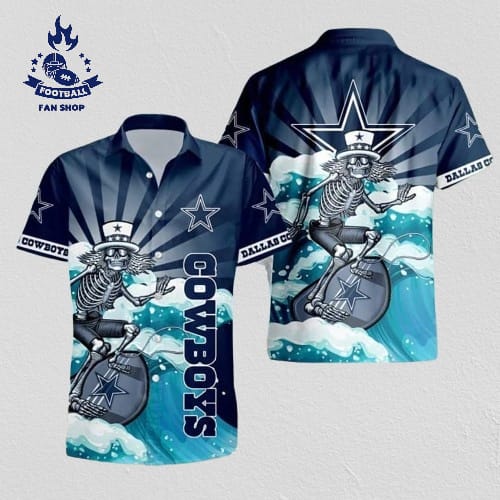 dallas cowboys hawaiian shirt skeleton unique gift for football lovers q3wrf