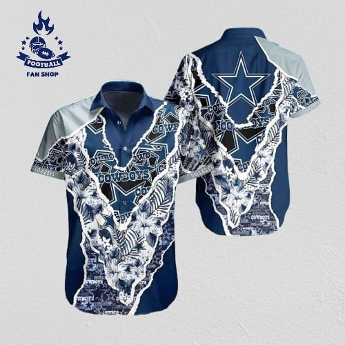 dallas cowboys hawaiian shirt summer beach gift for football fans