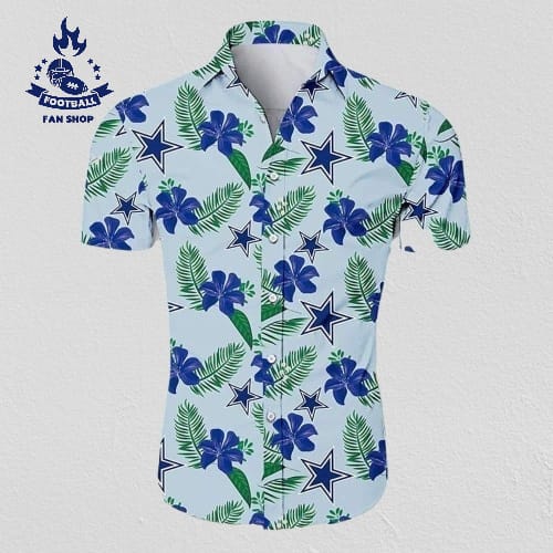 dallas cowboys hawaiian shirt tropical flower pattern beach gift for him uwbdm
