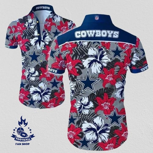 dallas cowboys hawaiian shirt tropical flower pattern gift for sport fans 1m10n