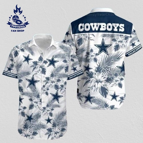 dallas cowboys hawaiian shirt tropical flower pattern rfao4