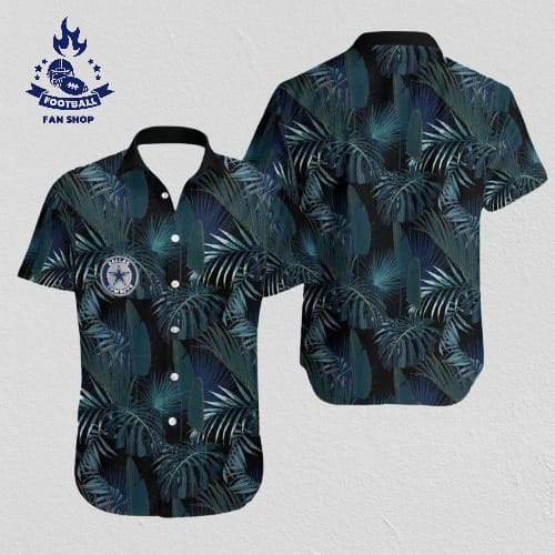 dallas cowboys hawaiian shirt tropical leaves pattern all over print j93 d5eml