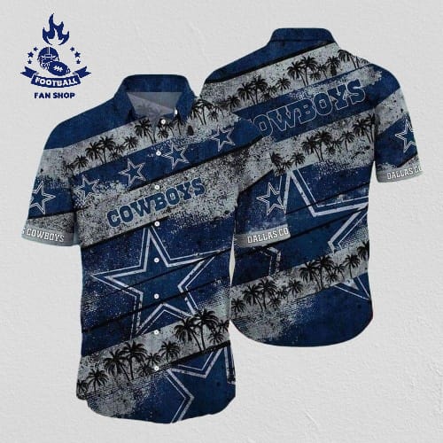 dallas cowboys nfl hawaiian shirt tropical pattern summer beach gift a0ohg