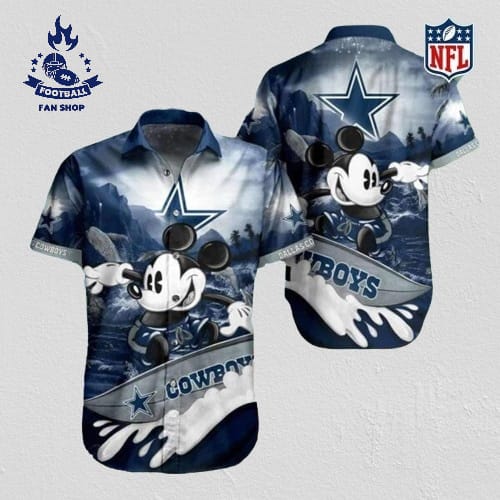 disney mickey mouse nfl dallas cowboys hawaiian shirt summer vacation gift piing