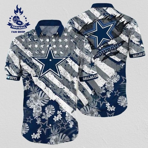 Nfl Dallas Cowboys Hawaiian Shirt American Flag Football Gift For Players