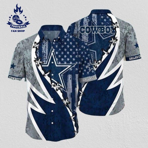 Nfl Dallas Cowboys Hawaiian Shirt American Flag Independence Day 4th Of July
