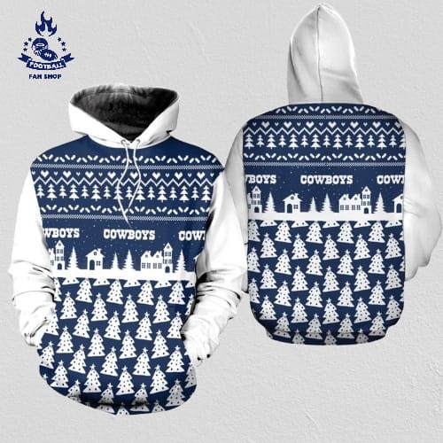 Dallas Cowboys Christmas Pattern PINE Football NFL All Over Print Hoodie Shirt
