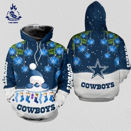 Dallas Cowboys Christmas Santa Football NFL All Over Print Hoodie Shirt