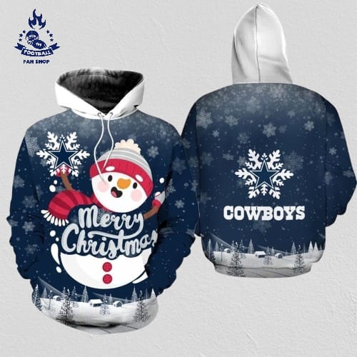 Dallas Cowboys Christmas Snowman Football All Over print Christmas Hoodie 4 dallas cowboys christmas snowman football all over print christmas hoodie p39qf