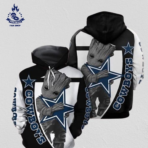 Dallas Cowboys Groot 3d Hoodie All Over Print Cool Dallas Cowboys Gifts
